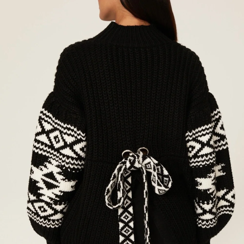 Sachin + Babi Black and White Turtleneck Sweater - Picture 2 of 12